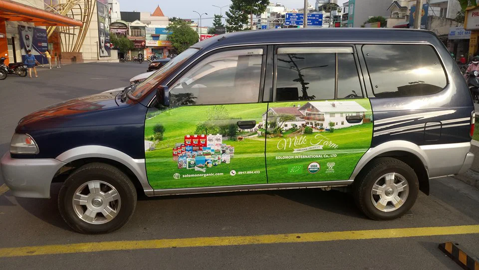 Dán decal quảng cáo trên xe ô tô tại bình dương - đồng nai- vũng tàu- hồ chí minh- việt nam